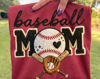 Baseball PNG, faux yarn Baseball Mom Png, Crochet Baseball PNG, Game day design PNG, Baseball Mama Png, Digital Download