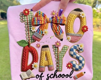 100 Days of School PNG, Little Miss 100 Days Smarter Png, Faux Yarn Bow 100 Days Of School, Teacher Png, Coquette Bow PNG, Digital Download
