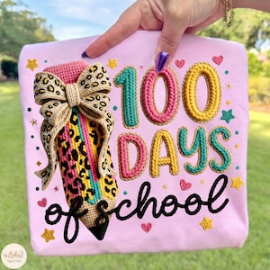100 Days of School PNG, Little Miss 100 Days Smarter Png, Faux Yarn Bow 100 Days Of School, Teacher Png, Coquette Bow PNG, Digital Download