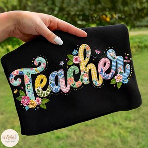 Profesora floral png, Profesora patchwork, Modo profesor activado, Vuelta al cole, Primer día de clase png, Agradecimiento al profesor, Regalo para profesora png