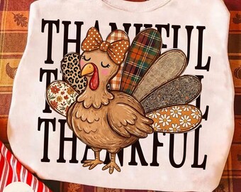 Thankful Turkey PNG, Boujee Turkey, Preppy thanksgiving Png, Gobble Shirt Design, Fall Vibes Png, Give Thanks PNG, Coquette Turkey PNG