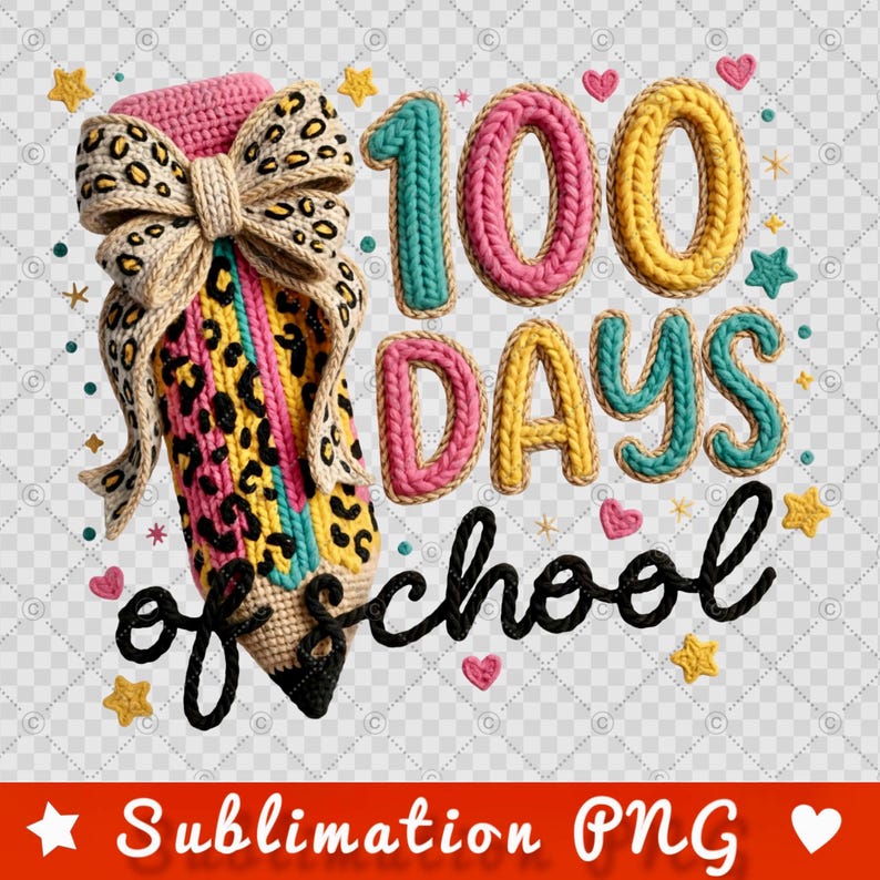100 Days of School PNG, Little Miss 100 Days Smarter Png, Faux Yarn Bow 100 Days Of School, Teacher Png, Coquette Bow PNG, Digital Download