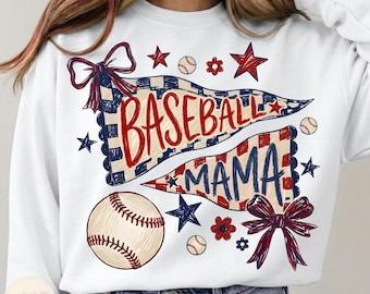 Baseball Mama PNG, Pennant Flag Baseball, Fall Sports Design, Baseball Season , Vintage Baseball Mom, Baseball Design, Game Day Baseball PNG