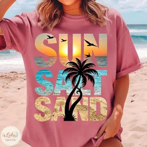 Sun Salt Sand Png, Tropical Summer Png, Palm Tree Design, Beach Ocean, Coastal Vacation, Summer Vacation, Beach Tropical, Digital Download