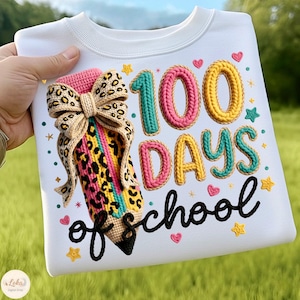 100 Days of School PNG, Little Miss 100 Days Smarter Png, Faux Yarn Bow 100 Days Of School, Teacher Png, Coquette Bow PNG, Digital Download