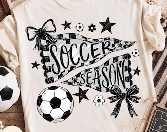 Soccer  Season PNG, Pennant Flag Soccer, PNG Fall Sports Design, Game Day Soccer, Vintage Soccer Mom, Checkered Soccer Design