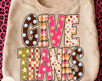 Give Thanks Fall PNG, Thanksgiving Gobble Coquette PNG, Brushstroke Gobble, Thankful Shirt Design, Checkered Polkadots Fall, Gobble PNG