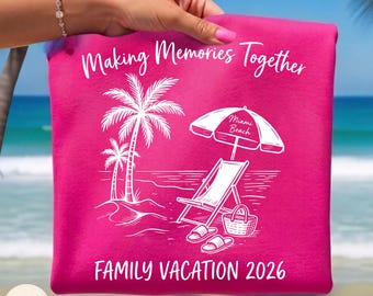 Family Vacation, Making Memories Together, Tropical Family Reunion, Distressed  Summer Vibes Png, Miami Vacation Beach Png, Hello Summer Png