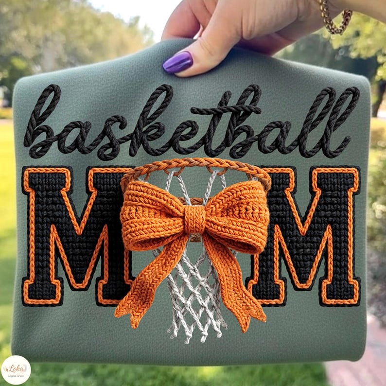 Basketball PNG, faux yarn basketball Mom Png, Crochet basketball PNG, Game day design PNG, Basketball Mama Png, Digital Download