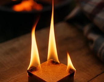 Vanilla Scented Fire Starters | Eco Friendly Wax and Wood | Camping Solo Stove Mesa Pizza Oven Fireplace Fire Pit | Handmade 5 or 10 Pack