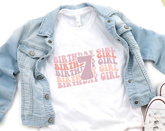 7th Birthday Shirt Girl, 7 Birthday Girl Toddler Shirt, Seventh Birthday Toddler & Youth Tee