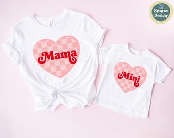 Mama and Mini Valentine Shirt,Valentine Day Shirt,Matching Valentine Shirts,Mama Mini Matching Sweatshirts Valentine's Day Mom  Daughter Set