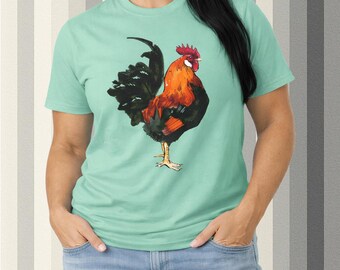 Rooster Illustration T-shirt | Vintage Farm Animal Graphic Tee