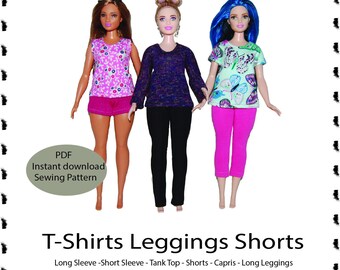 Yoga Pants made for Curvy Barbie Fashionista Doll Clothes TKCT Colorful abstract