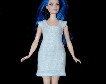 Dress fits Curvy Barbie fashionista fashion doll clothes Silvery White Sparkle A4B196 Ready to ship rts