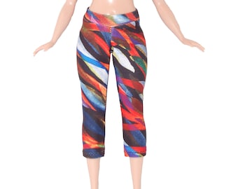Yoga Pants made for Curvy Barbie Fashionista Doll Clothes TKCT Colorful abstract