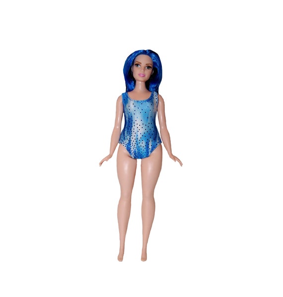 Curvy Barbie swimsuit handcrafted by TKCT retro rainbow colorful bathingsuit