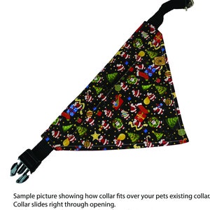 Dog or Cat Bandana Over the Collar style Dog Accessory Cat accessory Green Blue Plaid image 5