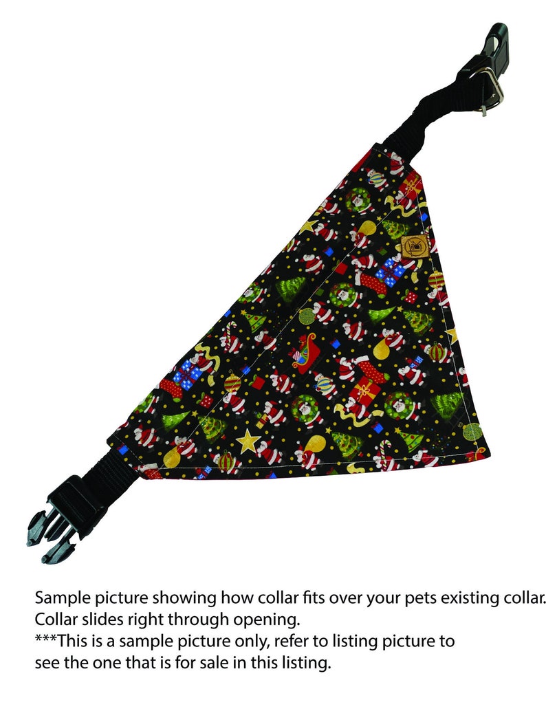 Dog or Cat Bandana Over the Collar style Dog Accessory Cat accessory Green Blue Plaid image 5