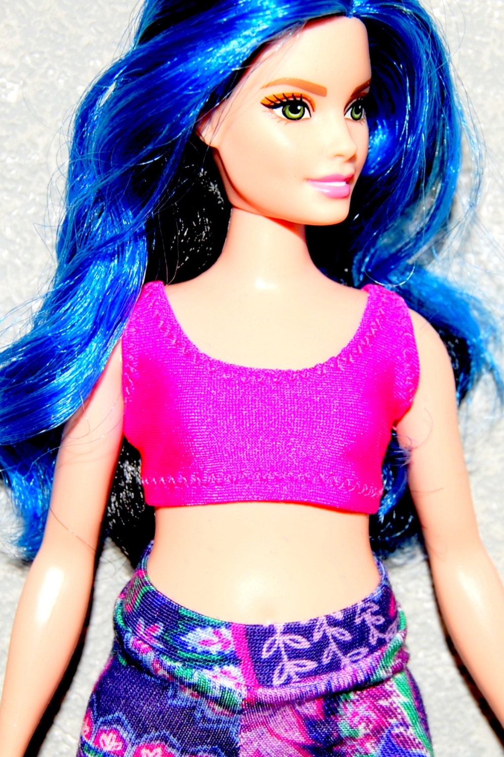 Curvy Barbie Dark Pink sports bra exercise top A4B153 | Etsy
