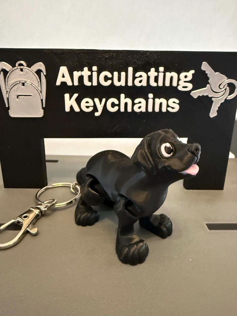 3D Printed Black Lab Keychain – Articulated Dog Backpack Clip - Etsy