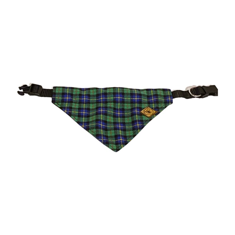 Dog or Cat Bandana Over the Collar style Dog Accessory Cat accessory Green Blue Plaid image 6