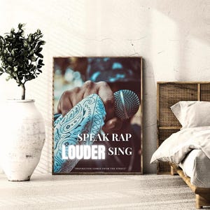 Plakat z muzyką rap: Mikrofon na ścianę (do pobrania cyfrowego)