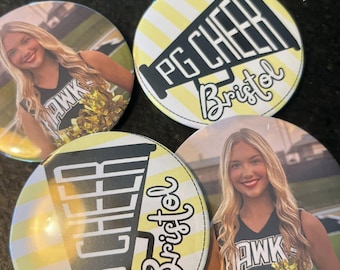 Cheer Buttons | Custom Sport Button | Cheerleader Button | Cheer Mom ...