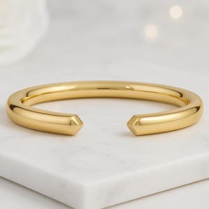 14K massief gouden open manchet trouwring minimalistische stapelring sierlijke verstelbare bruidsring voor dames