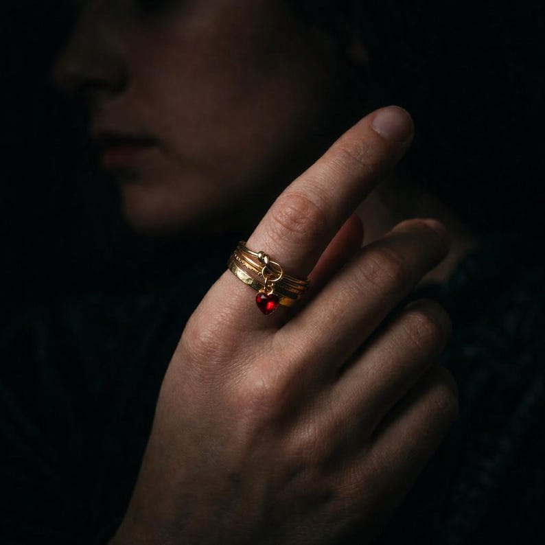 Garnet Eternity ring, 14 Karat Yellow Gold Ring, Anniversary ring, Bridesmaid ring, Natural gemstones, January birthstone, cabochon, Custom Vintage Baguette Garnet Ring: Solid Gold Stackable Wedding Band 14K Gold Filled Gemstone Rings // 3mm Birthstone on Hammered or Smooth Band Vintage Simple Garnet Wedding Band, Half Eternity Ring, Yellow Gold Minimalism Stackable Matching Ring, Bridal Ring, Birthstone Pave Ring Garnet Birthstone Dainty Unique Minimalist Ring, Delicate 14K Gold January