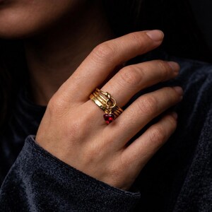 Garnet Stacking Ring, Stackable Band, January Birthstone Solid Gold Ring, Small Petite Anniversary Gift For Her, Woman's Wedding Jewelry Garnet Heart Ring, 14K 10K 8K Solid Gold Real Diamond Halo, January Birthstone 925 Silver 14K Gold Red Garnet Heart Ring- Wedding Engagement Ring Vintage red garnet wedding ring Solid 14k rose gold wedding band Marquise red gemstone band Unique half eternity band Handmade jewelry gift 14K Gold Garnet Ring: Art Deco January Birthstone Band Heart Cut Garnet Gold