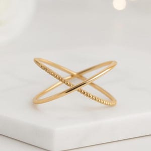 Criss Cross X minimalistische sieraden dubbele band ring cadeau voor haar wijsvinger ring
