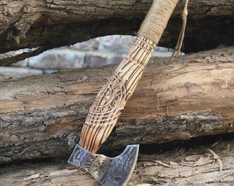 Custom Hand Forged Carbon Steel Viking Axe: Ragnar Lothbrok Replica viking axe Best Birthday, Anniversary, Christmas Gift For Him, Larp axe