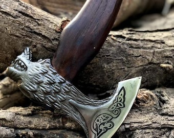 Hand Forged Carbon Steel Viking Axe: Custom Ragnar Axe  Wedding Gift,Axes, Best Birthday, Anniversary, Christmas Gift For Him, Larp axe