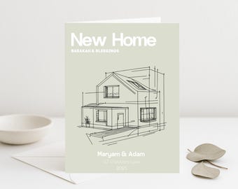 Tarjeta islámica personalizada para nuevo hogar, diseño de Barakah y bendiciones, regalo musulmán para inauguración de casa