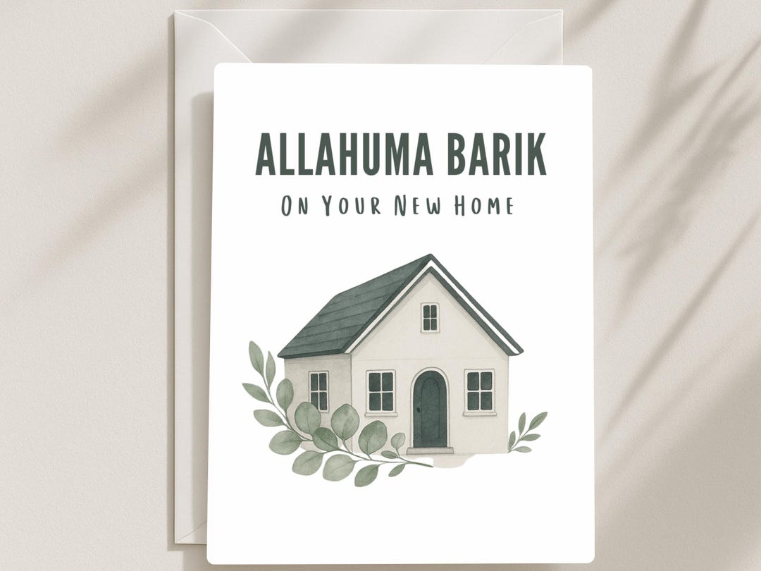Allahuma Barik New Home Card, Neutral Minimal Design, Islamic ...