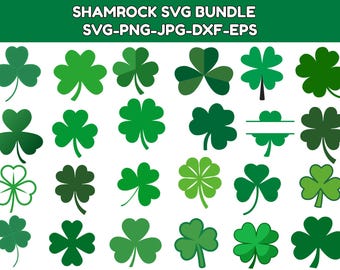 Shamrock SVG Bundle | St Patrick's Day Clipart (Digital Download