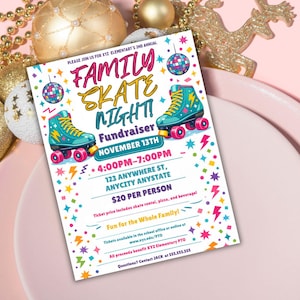 Editable Family Skate Night Flyer Template: Roller Skating Fundraiser (Canva, Digital Download) Family Skate Night Flyer: Retro Neon Canva Template, Colorful Roller Skating Event Let's Roll Roller Skate Birthday Party Invitation Template, ANY AGE Daisy Birthday Invite Retro Roller Rainbow Girl Birthday Skate Party Ava Editable Family Skate Night Flyer: Roller Skating Fundraiser (Instant Download)