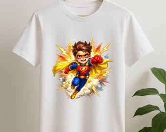 Kids Birthday Shirt PNG, Printable T-Shirt Design, Instant Download, Transparent PNG, Super Hero PNG, Henry Danger Sublimation Design