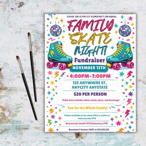 Editable Family Skate Night Flyer Template: Roller Skating Fundraiser (Canva, Digital Download) Family Skate Night Flyer: Retro Neon Canva Template, Colorful Roller Skating Event Let's Roll Roller Skate Birthday Party Invitation Template, ANY AGE Daisy Birthday Invite Retro Roller Rainbow Girl Birthday Skate Party Ava Editable Family Skate Night Flyer: Roller Skating Fundraiser (Instant Download)