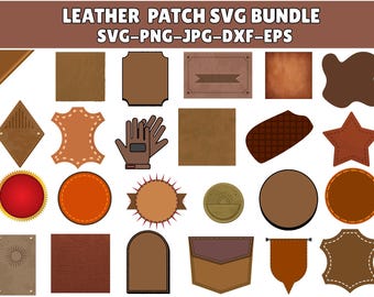 Leather Patch Svg, Hat Patch Svg, Leather Patch Shapes, Cut Files, Solid Line Patch, Cricut / Silhouette, Instant Download