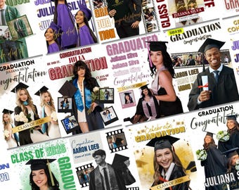 15x Graduation Party Favor Gift Bag Graduation Gift Bags Editable Graduation Designs Class Of 2026 Senior High School Gift Bags 2026 Grad