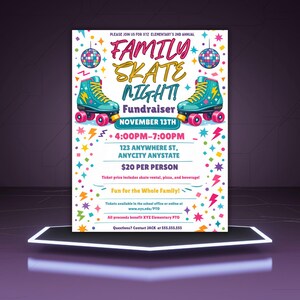 Editable Family Skate Night Flyer Template: Roller Skating Fundraiser (Canva, Digital Download) Family Skate Night Flyer: Retro Neon Canva Template, Colorful Roller Skating Event Let's Roll Roller Skate Birthday Party Invitation Template, ANY AGE Daisy Birthday Invite Retro Roller Rainbow Girl Birthday Skate Party Ava Editable Family Skate Night Flyer: Roller Skating Fundraiser (Instant Download)