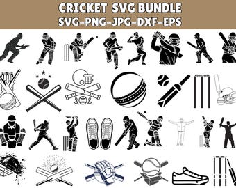 Cricket Silhouette Pack, Cricket SVG, PSL, Cricket, Cricket bat, Cricket Player, Cricket Vector, Cricketer, Cricket Shape, Digital Download