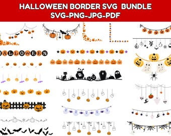 Spooky Halloween Border SVG Bundle: Spiderweb Divider (Digital Files)