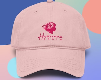 Pink Hurricane Brain Baseball Cap | Embroidered Women's Hat | Funny Gift for Her | Girl Squad Hat