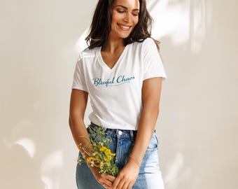Blissful Chaos V-Neck Tee l Embrace the Chaos Women's shirt