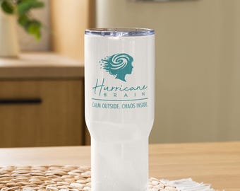 Insulated Travel Mug, Coffee Tumbler for Women who do it all, Calm Outside Chaos Inside Travel Mug, Mental Load Humor Gift, Midlife Woman
