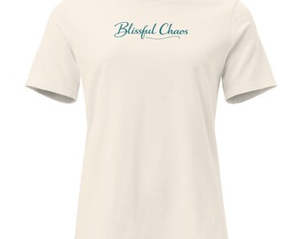 Blissful Chaos Graphic Tee, Women's fitted tee, Working Mom Gift, Everyday humor, Minimalist Mental Health Awareness Shirt, 100% Cotton Tee