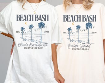 Custom Beach Bash Bachelorette Shirt, Bride Squad Tee, Coastal Bridal Party Shirt, Personalized Bridesmaid Gift, Summer Girls Trip